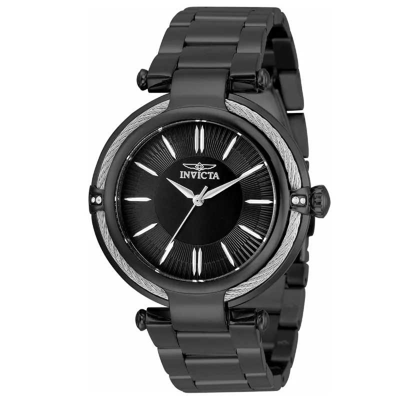stylish watches for casual wear   Invicta Women's Watch - Bolt Quartz Crystal Black Stainless Steel Bracelet | 35352