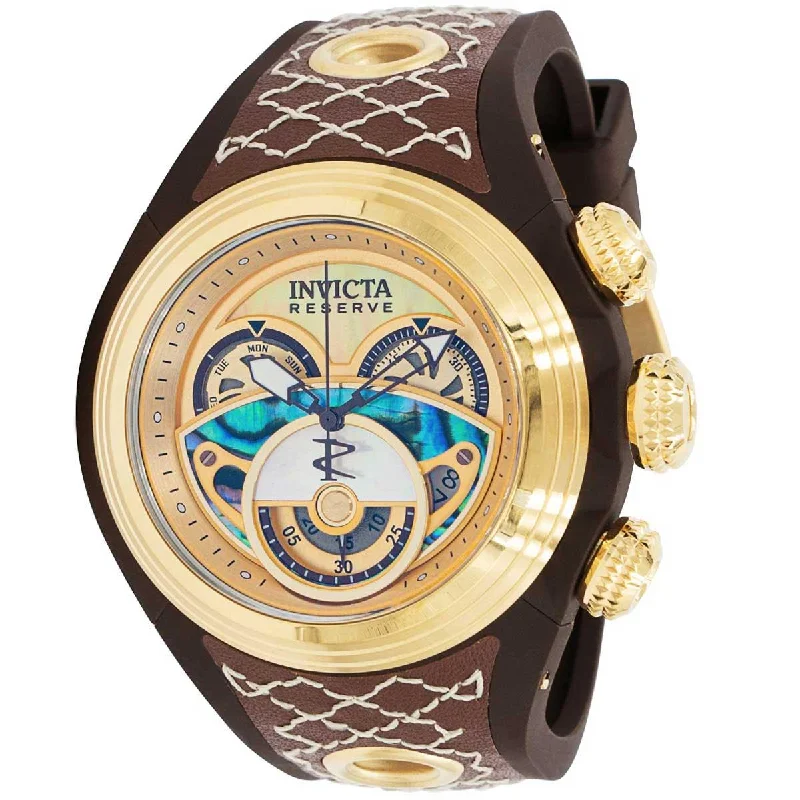 women’s watches with interchangeable bands Invicta Men's Quartz Watch - Reserve S1 Chronograph gold and mop dial strap | 38878 women’s watches with interchangeable bands Invicta Men's Quartz Watch - Reserve S1 Chronograph gold and mop dial strap | 38878