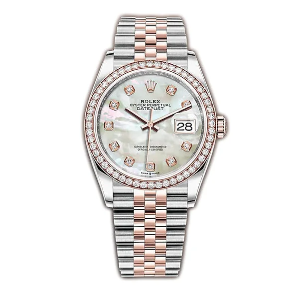 Casual watches for weekend outings 36mm Steel & Everose Gold Diamond Bezel White MOP Diamond Dial Jubilee Casual watches for weekend outings 36mm Steel & Everose Gold Diamond Bezel White MOP Diamond Dial Jubilee