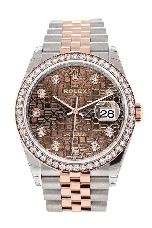 Vintage style quartz watches Rolex Datejust 36 Chocolate Jubilee Design Set with Diamonds Dial Diamond Bezel Rose Gold Two Tone Jubilee Watch 126281RBR 126281 NP Vintage style quartz watches Rolex Datejust 36 Chocolate Jubilee Design Set with Diamonds Dial Diamond Bezel Rose Gold Two Tone Jubilee Watch 126281RBR 126281 NP