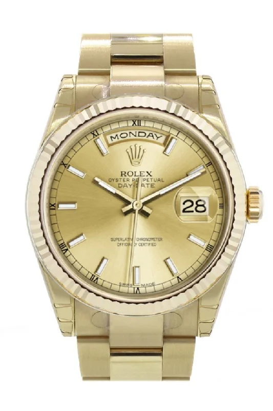 Modern design square dial watches Rolex Day-Date 36 Champagne-colour Dial Fluted Bezel Yellow Gold Watch 118238 Modern design square dial watches Rolex Day-Date 36 Champagne-colour Dial Fluted Bezel Yellow Gold Watch 118238
