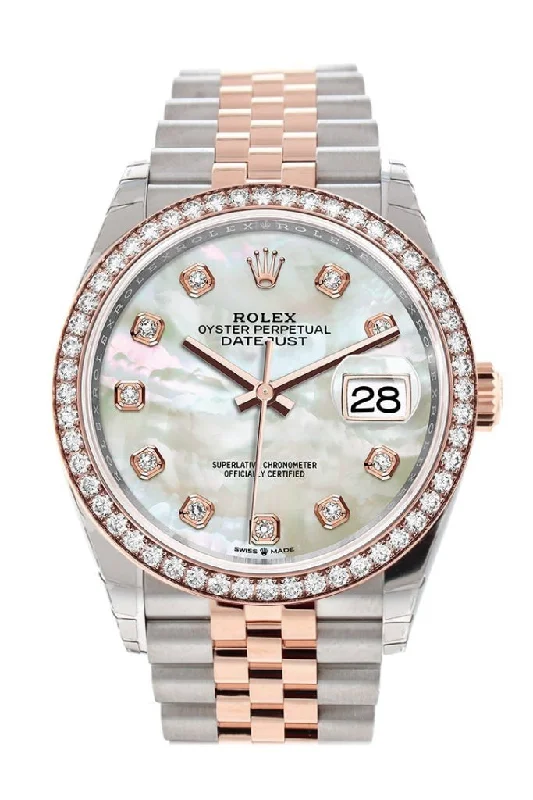 watches with custom engravings for gifts Rolex Datejust 36 White mother-of-pearl set with diamonds Dial Diamond Bezel Rose Gold Two Tone Jubilee Watch 126281RBR 126281 NP watches with custom engravings for gifts Rolex Datejust 36 White mother-of-pearl set with diamonds Dial Diamond Bezel Rose Gold Two Tone Jubilee Watch 126281RBR 126281 NP