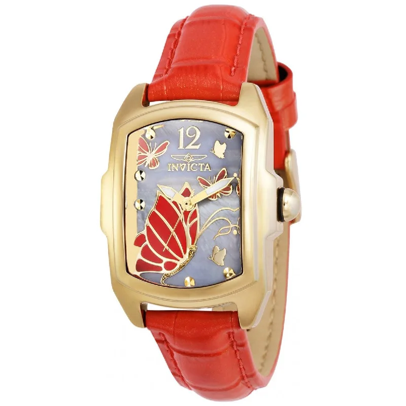 Watches with leather straps and quick release clasps Invicta Women's Japanese Quartz Watch - Lupah Grey Mop Dial Leather Strap | 37118 Watches with leather straps and quick release clasps Invicta Women's Japanese Quartz Watch - Lupah Grey Mop Dial Leather Strap | 37118