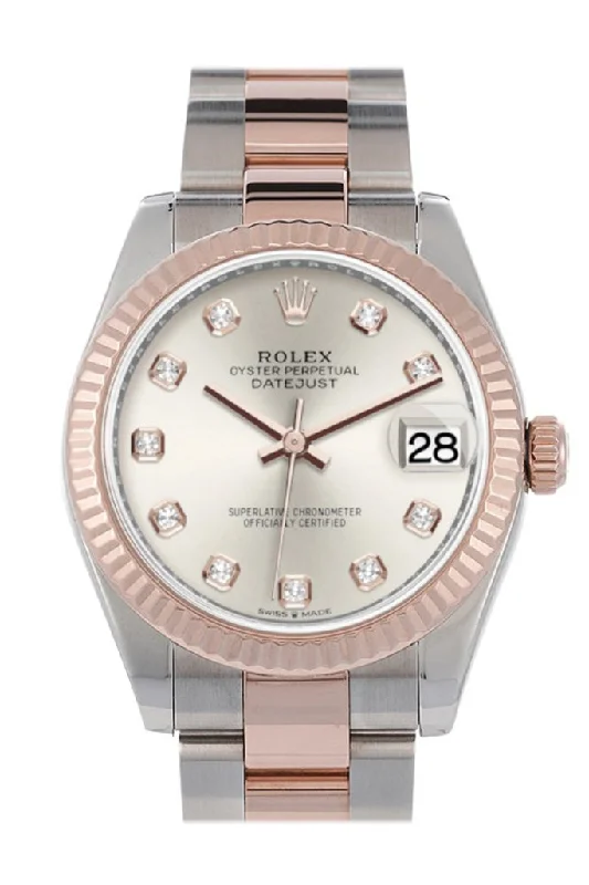 Watches for daily wear Rolex Datejust 31 Silver Diamond Dial Fluted Bezel 18K Everose Gold Two Tone Watch 278271 Watches for daily wear Rolex Datejust 31 Silver Diamond Dial Fluted Bezel 18K Everose Gold Two Tone Watch 278271