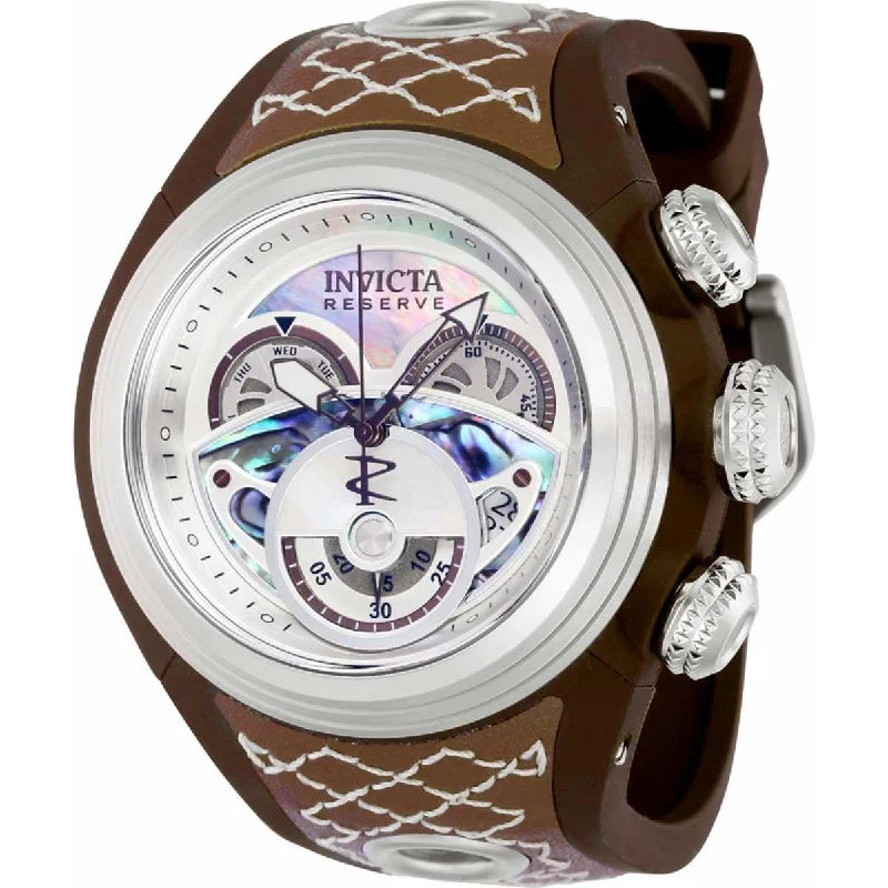 designer watches for special occasions Invicta Men's Quartz Watch - Reserve S1 Chronograph mop dial brown strap | 38876 designer watches for special occasions Invicta Men's Quartz Watch - Reserve S1 Chronograph mop dial brown strap | 38876