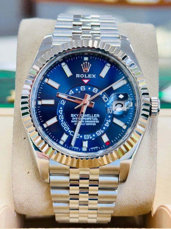 stylish watches for casual wear Rolex Sky-Dweller 326934 Blue Dial Jubilee Bracelet Box and Papers MINT stylish watches for casual wear Rolex Sky-Dweller 326934 Blue Dial Jubilee Bracelet Box and Papers MINT