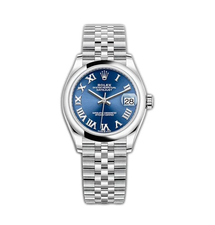 Watches with a sophisticated look   31mm Steel Blue Roman Dial Jubilee Bracelet