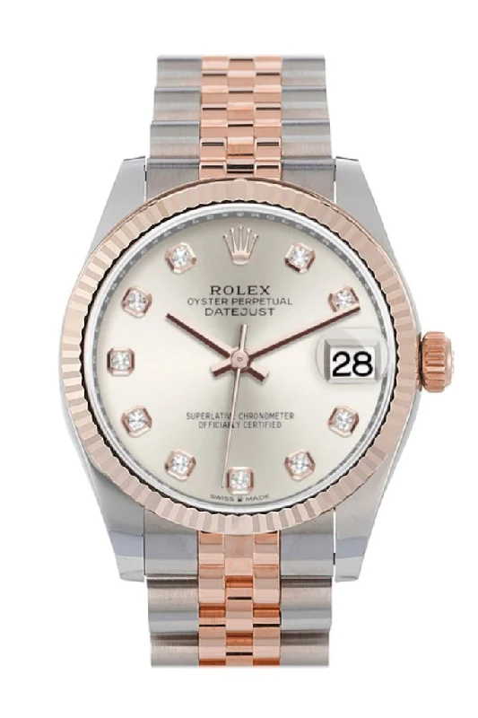 Formal watches for evening events Rolex Datejust 31 Silver Diamond Dial Fluted Bezel 18K Everose Gold Two Tone Jubilee Watch 278271 Formal watches for evening events Rolex Datejust 31 Silver Diamond Dial Fluted Bezel 18K Everose Gold Two Tone Jubilee Watch 278271