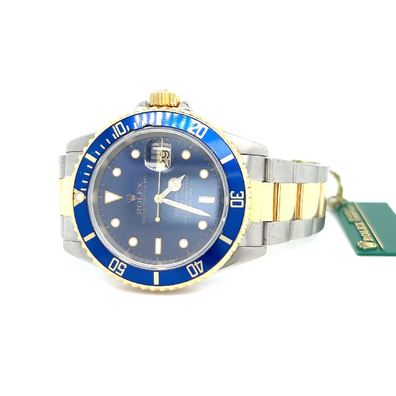elegant dress watches for formal events   1997 Rolex Two-Tone Submariner Ref 16613 Complete Open Certificate