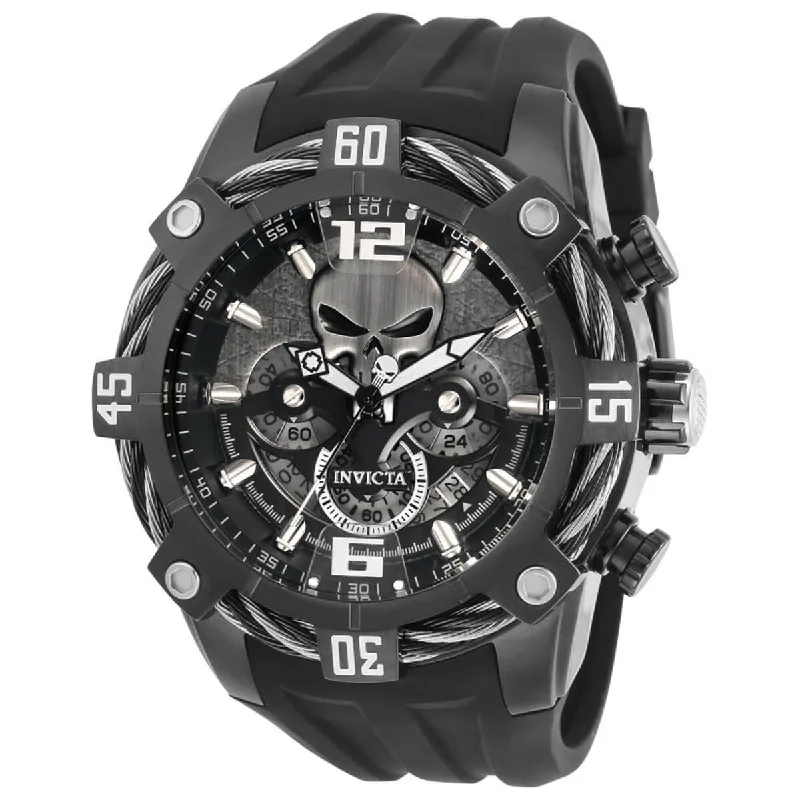 stylish watches for casual wear Invicta Men's Chronograph Watch - Marvel Gunmetal Case Black Silicone Strap | 33163 stylish watches for casual wear Invicta Men's Chronograph Watch - Marvel Gunmetal Case Black Silicone Strap | 33163