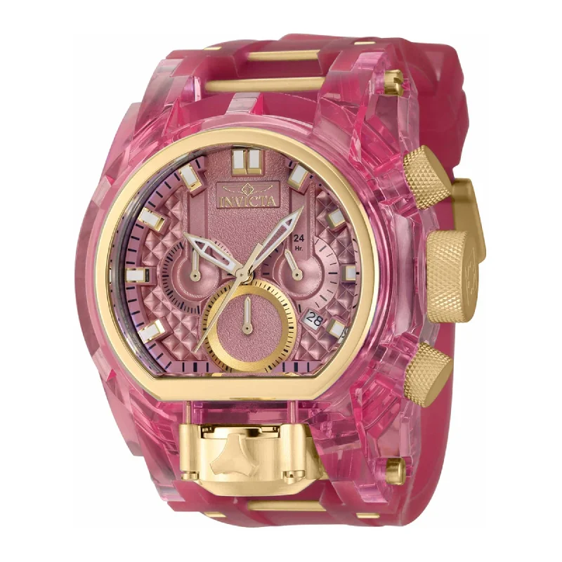 Women's dress watches with elegant straps   Invicta Men's Watch - Bolt Zeus Magnum Chronograph Gold Tone and Pink Dial | 39471