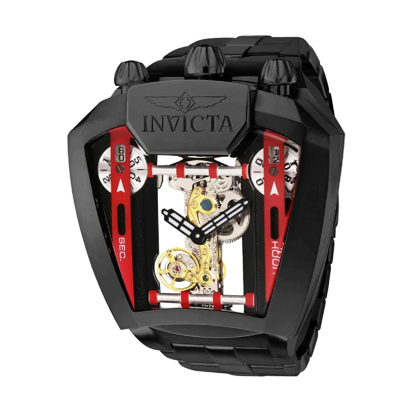 classic pocket watches for collectors   Invicta Men's Watch - Speedway Dual Time Mechanical Black Dial Bracelet | 35457