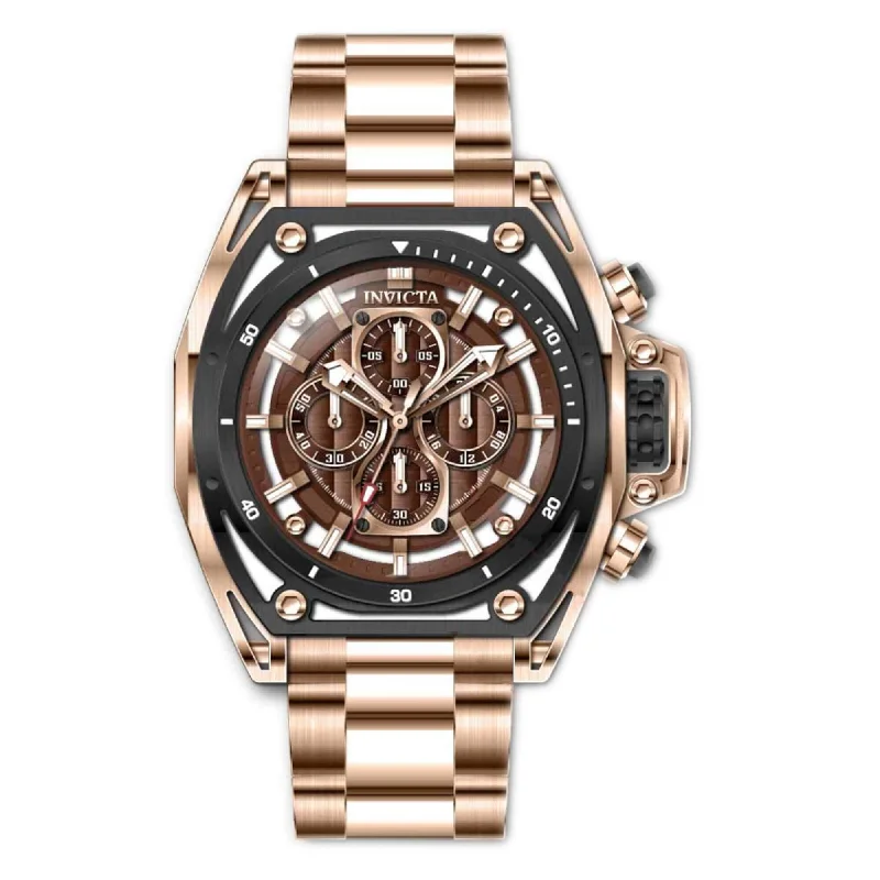 Watches with a classic look   Invicta Men's Quartz Watch - S1 Rally Brown Dial Black and Rose Gold Bezel | 39156