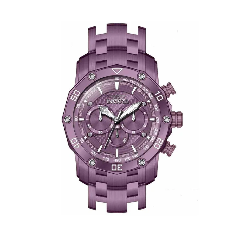 Watches made for exclusive collectors   Invicta Men's Quartz Watch - Pro Diver Chronograph Purple Glass Fiber Bracelet | 40679