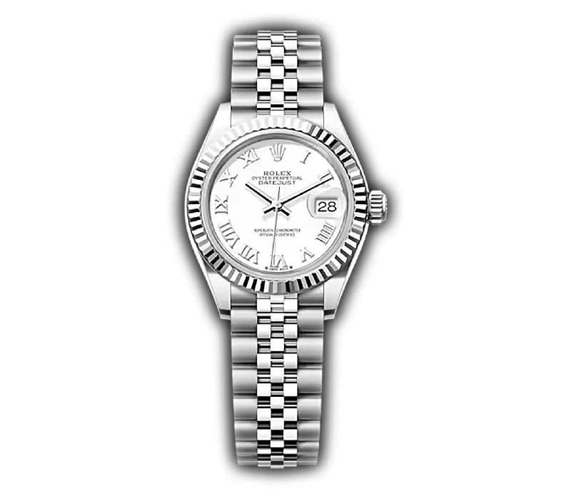 designer watches for special occasions 28mm Stainless Steel White Roman Dial 18k Fluted Bezel Jubilee Bracelet designer watches for special occasions 28mm Stainless Steel White Roman Dial 18k Fluted Bezel Jubilee Bracelet