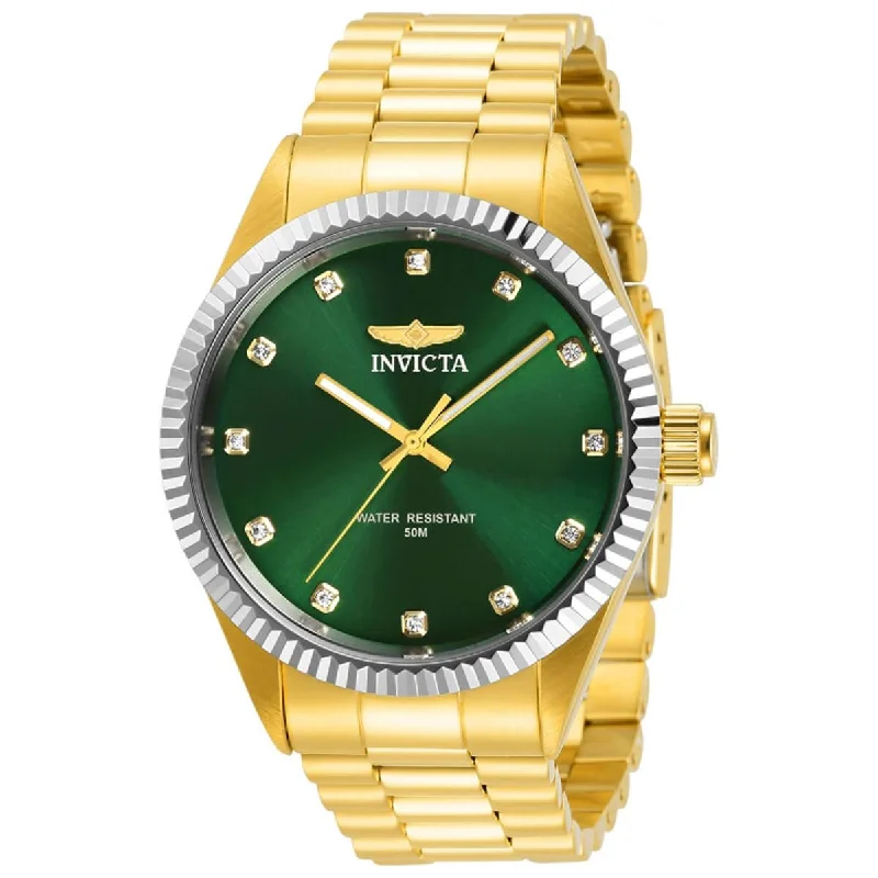 Luxury brand automatic watches for men Invicta Men's Quartz Watch - Specialty Crystal Green Dial Yellow Gold Bracelet | 31013 Luxury brand automatic watches for men Invicta Men's Quartz Watch - Specialty Crystal Green Dial Yellow Gold Bracelet | 31013