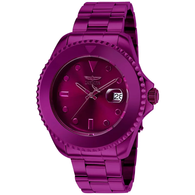 Watches with a classic look   Invicta Men's Watch - Pro Diver Rotating Bezel Automatic Burgundy Dial | 38319