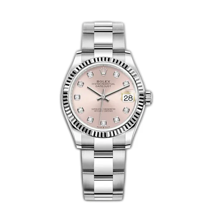 designer watches for special occasions 31mm Steel and 18k Fluted Bezel Pink Diamond-Set Dial Oyster Bracelet designer watches for special occasions 31mm Steel and 18k Fluted Bezel Pink Diamond-Set Dial Oyster Bracelet