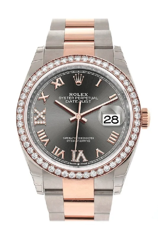 best luxury watches for men Rolex Datejust 36 Dark Rhodium Diamonds Dial Diamond Bezel Rose Gold Two Tone Watch 126281RBR 126281 NP best luxury watches for men Rolex Datejust 36 Dark Rhodium Diamonds Dial Diamond Bezel Rose Gold Two Tone Watch 126281RBR 126281 NP