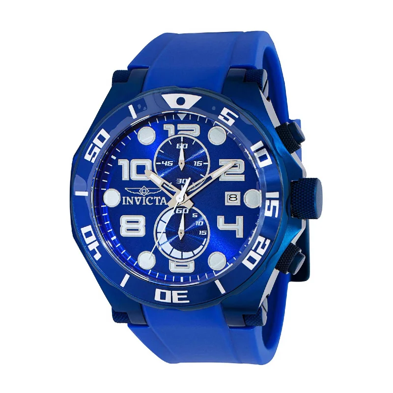 women’s watches with interchangeable bands   Invicta Men's Chronograph Watch - Pro Diver Quartz Blue Dial Silicone Strap | 40655