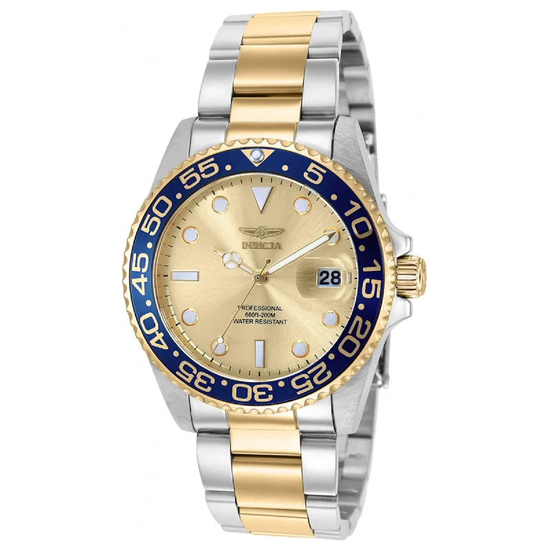 Luxury quartz watches with high-end movements   Invicta Women's Quartz Watch - Pro Diver Gold Tone Dial Two Tone Bracelet | 36537