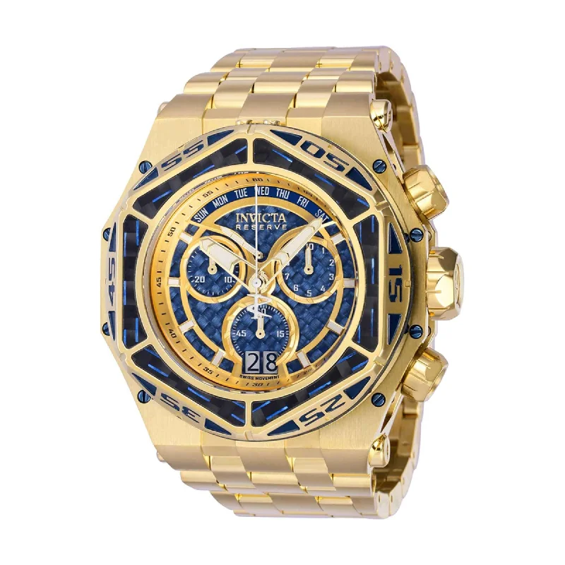 Watches for special occasions   Invicta Men's Watch - Reserve Carbon Hawk Blue and Gold Tone Dial Bracelet | 38921
