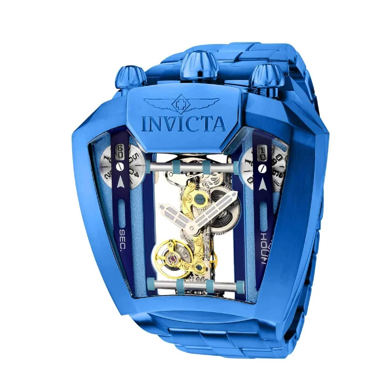 women’s watches with interchangeable bands   Invicta Men's Watch - Speedway Zager Exclusive Dual Time Light Blue Bracelet | 35459