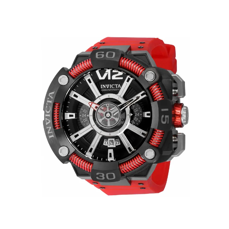 Luxury brand automatic watches for men   Invicta Men's Watch - S1 Rally Chronograph Silver Tone and Black Dial Strap | 37655