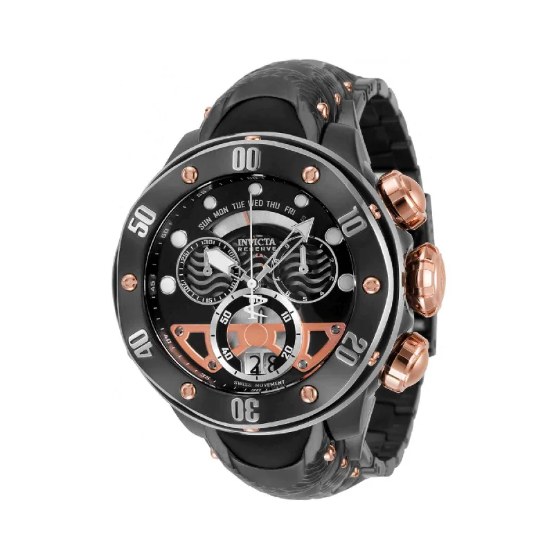 Watches for special occasions   Invicta Men's Chrono Watch - Reserve Kraken Black, Silver, Rose Gold Dial | 33485