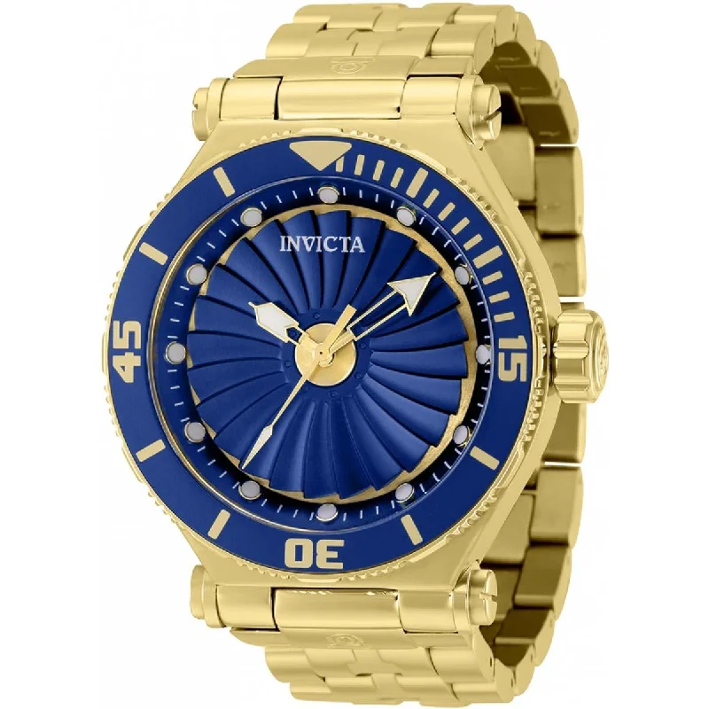 Vintage style quartz watches Invicta Men's Automatic Watch - Pro Diver Blue Dial Yellow Gold Bracelet | 37932 Vintage style quartz watches Invicta Men's Automatic Watch - Pro Diver Blue Dial Yellow Gold Bracelet | 37932