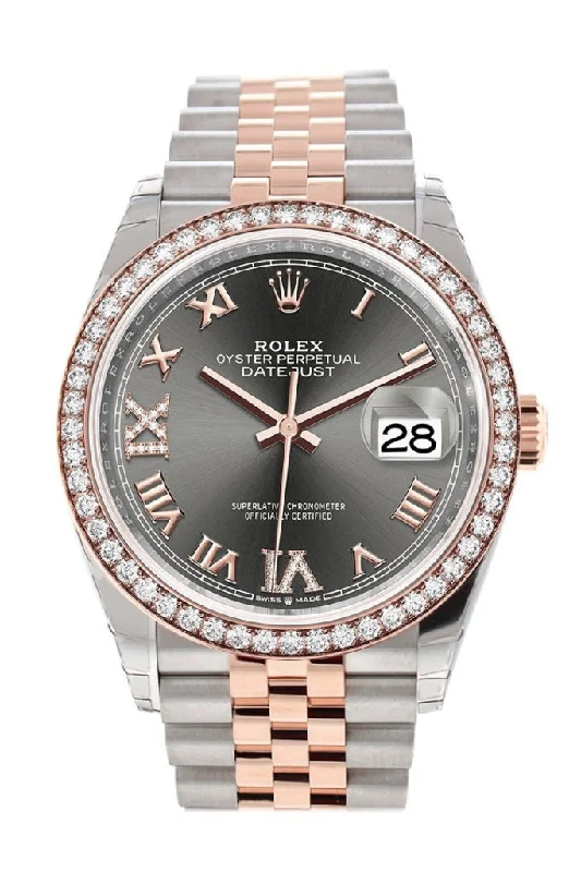 Watches for daily wear Rolex Datejust 36 Dark Rhodium Set with Diamonds Dial Diamond Bezel Rose Gold Two Tone Jubilee Watch 126281RBR 126281 NP Watches for daily wear Rolex Datejust 36 Dark Rhodium Set with Diamonds Dial Diamond Bezel Rose Gold Two Tone Jubilee Watch 126281RBR 126281 NP