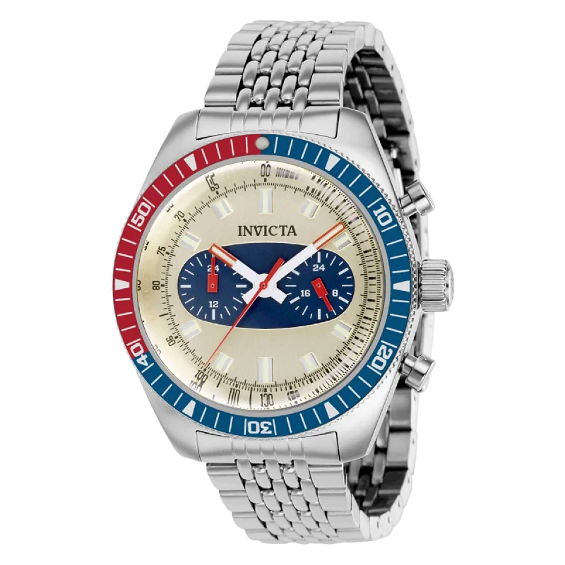 Watches for daily wear   Invicta Men's Watch - Speedway Desert Sand, Blue Dial Silver Tone Bracelet | 40525
