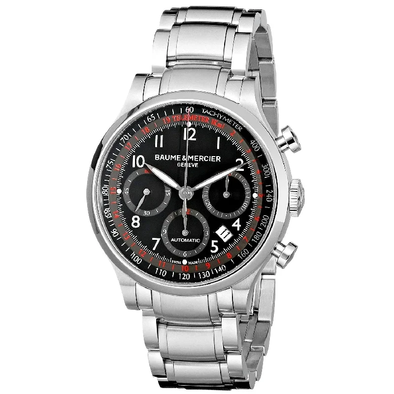 stylish watches for everyday wear   Baume & Mercier Men's MOA10062 Capeland Chronograph Automatic Stainless Steel Watch