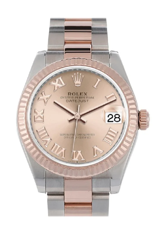 Watches with a luxurious look Rolex Datejust 31 Rose Roman Dial Fluted Bezel 18K Everose Gold Two Tone Watch 278271 Watches with a luxurious look Rolex Datejust 31 Rose Roman Dial Fluted Bezel 18K Everose Gold Two Tone Watch 278271