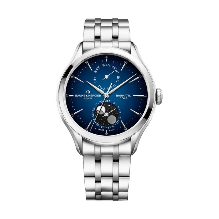 Watches with a stylish look   Clifton 10725 Day Date Moonphase, Baumatic COSC Certified, 42mm