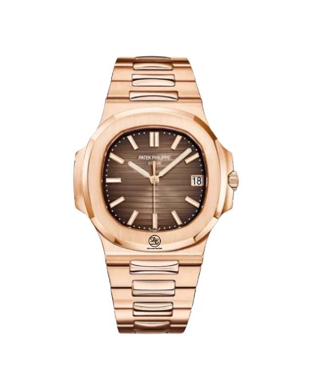 Luxury brand automatic watches for men   PATEK PHILIPPE Nautilus 5711R-001 18K Rose Gold Watch Box & Papers