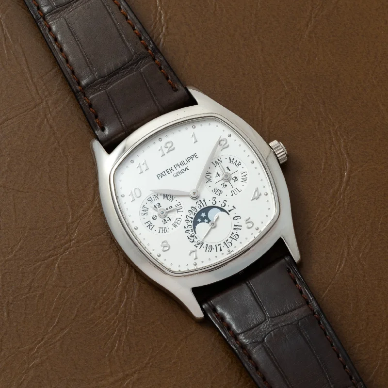 Luxury brand automatic watches for men   Patek Philippe Tonneau Perpetual Calendar