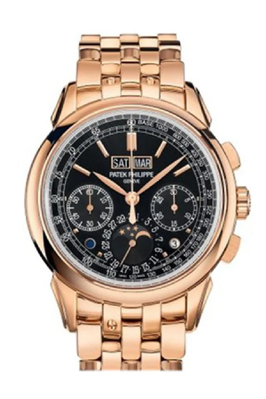 watches with custom engravings for gifts   Patek Philippe Grand Complications Perpetual Chronograph Black Dial Watch 5270-1R-001