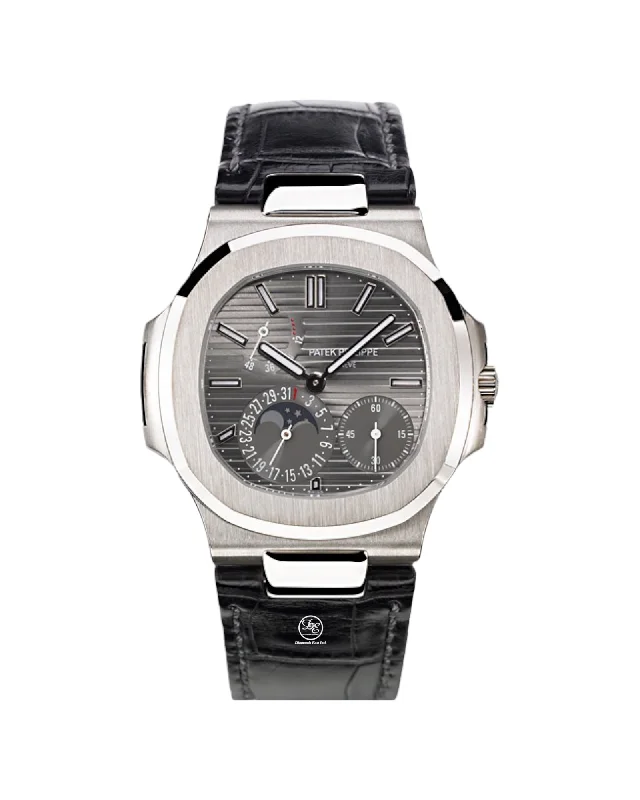 Women's dress watches with elegant straps   PATEK PHILIPPE NAUTILUS  5712G-001 MOON PHASES 18K WHITE GOLD BOX & PAPERS
