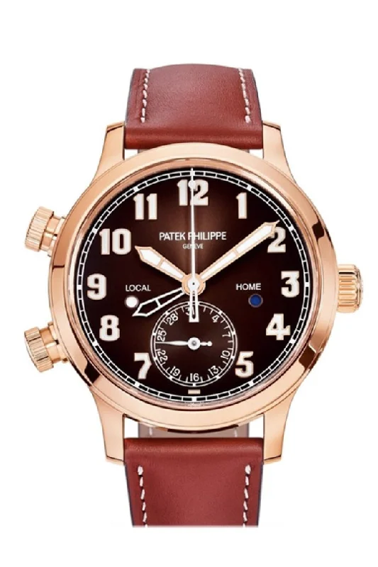 best luxury watches for men   Patek Philippe Complications Calatrava Pilot Travel Time Brown Sunburst Dial Automatic Ladies Watch 7234R-001